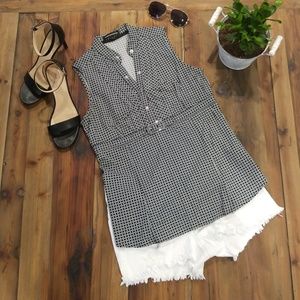 Express black and white tank dress shirt